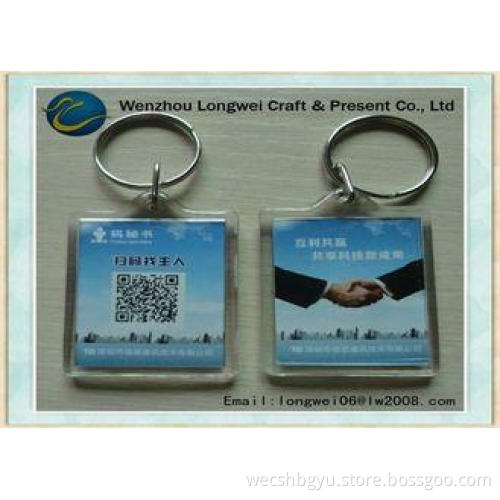 Acrylic clear plastic custom photo keychain Definition name